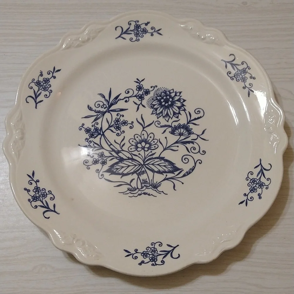 Vintage Homer Laughlin Dresdan Imperial Blue 10" Dinner Plate - Picture 1 of 2